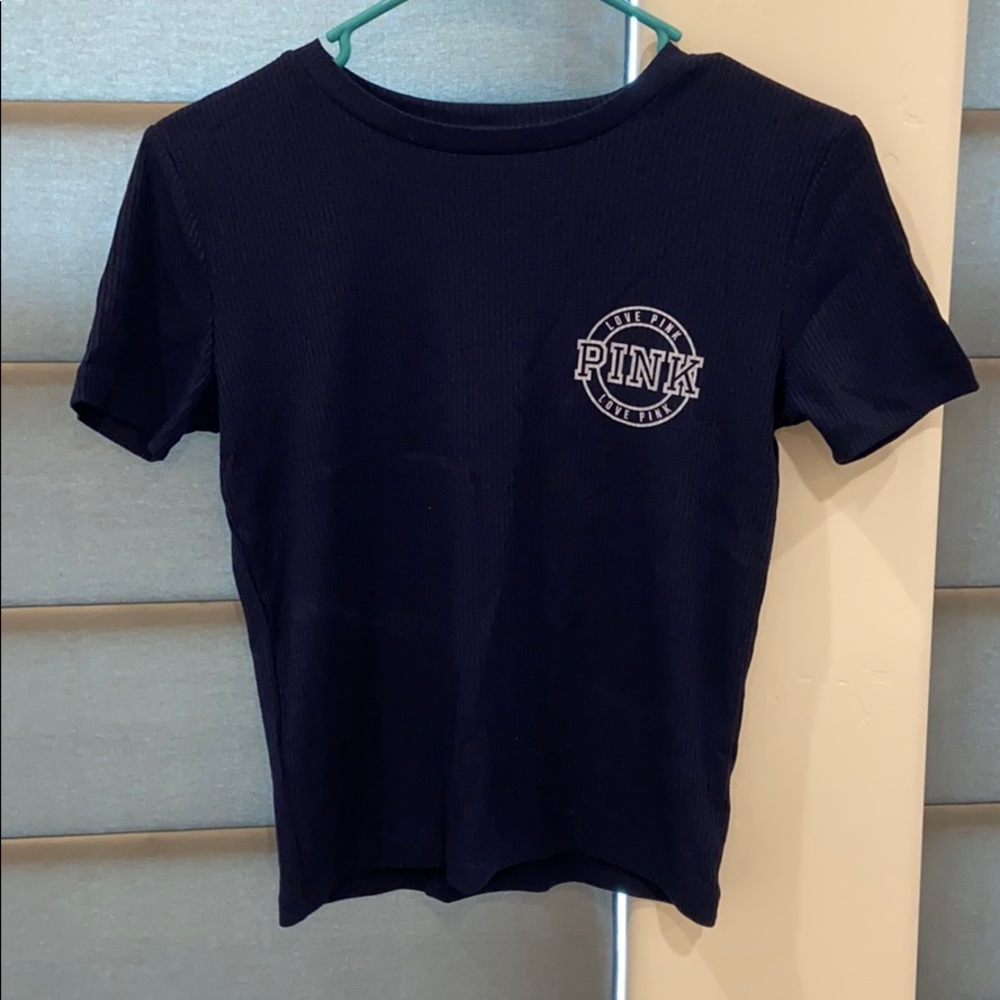 Navy Blue Cropped PINK shirt